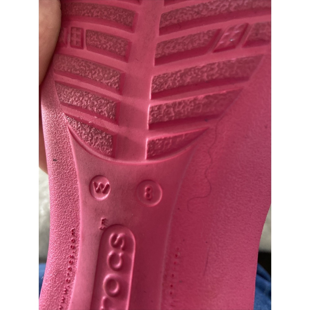 CROCS Shallow Toe Sling Back Shoe Womens Size 8 Pink Very Clean. - Picture 5 of 7